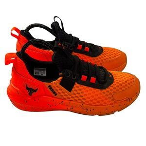 NEW Under Armour Project Rock BSR 4 Shoes Youth 7Y Orange Black Training Sneaker